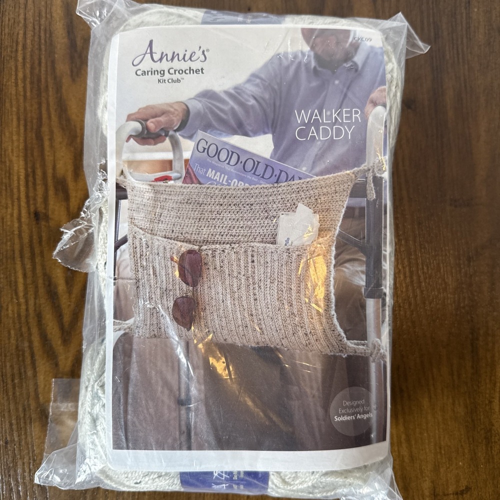 Annie's Caring Crochet Kit Club Walker Caddy Yarn + Pattern Learn To Crochet